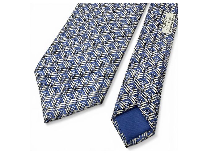 Hermès Hermes 7824 UA Cravatta di Seta Blu - vista 4