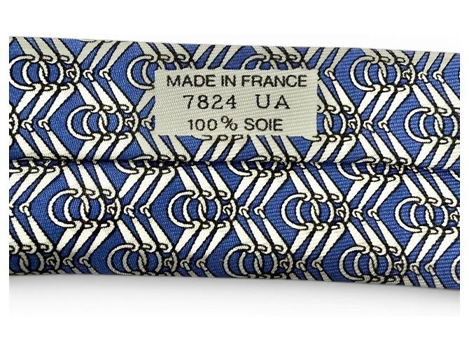 Hermès Hermes 7824 UA Cravatta di Seta Blu - vista 7