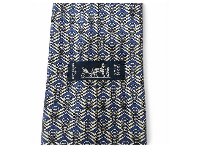 Hermès Hermes 7824 UA Cravatta di Seta Blu - vista 8