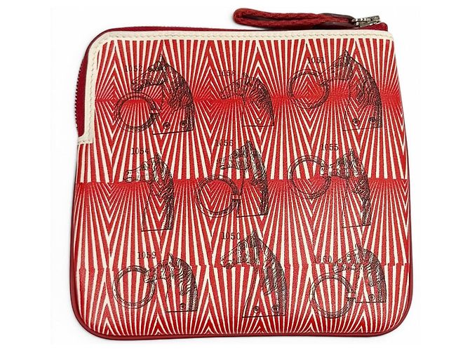 Hermès HERMES Carre Pocket Pink Veau Swift Round Zip Mini Pouch - vista 3