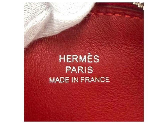 Hermès HERMES Carre Pocket Pink Veau Swift Round Zip Mini Pouch - vista 8