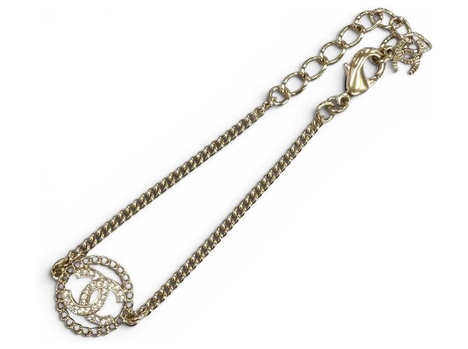 Bracciale Charm Chanel in Oro con Strass D'oro - vista 6