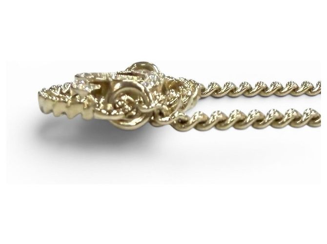Bracciale Charm Chanel in Oro con Strass D'oro - vista 7