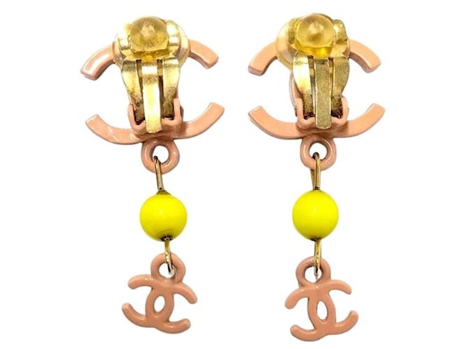 Orecchini a clip Chanel Coco Mark 03S Rosa Giallo - vista 2