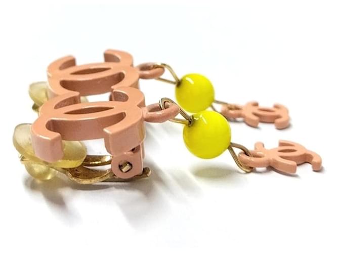 Orecchini a clip Chanel Coco Mark 03S Rosa Giallo - vista 3