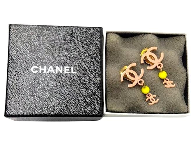 Orecchini a clip Chanel Coco Mark 03S Rosa Giallo - vista 7