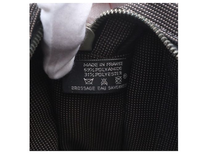 Hermès Hermes Herline Leather Canvas Tote Bag Brown Black - view 9
