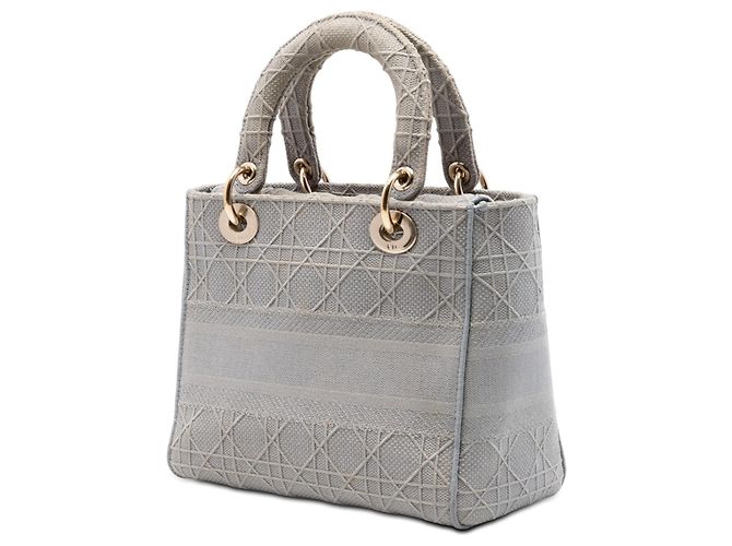 Dior Grau Canvas Cannage Lady D Lite Medium Braun - Ansicht 2