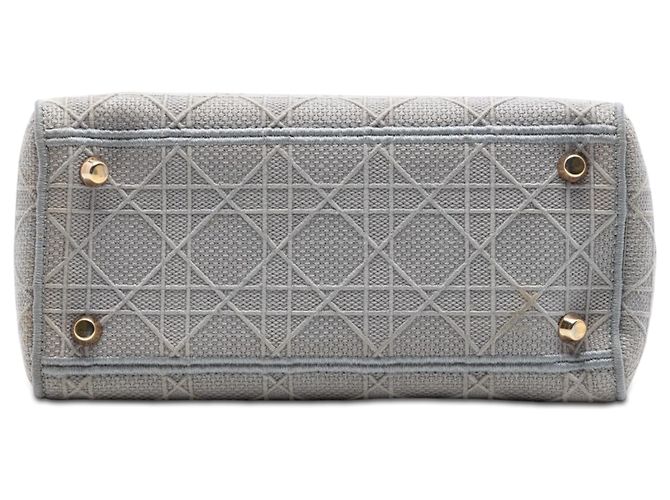 Dior Grau Canvas Cannage Lady D Lite Medium Braun - Ansicht 3