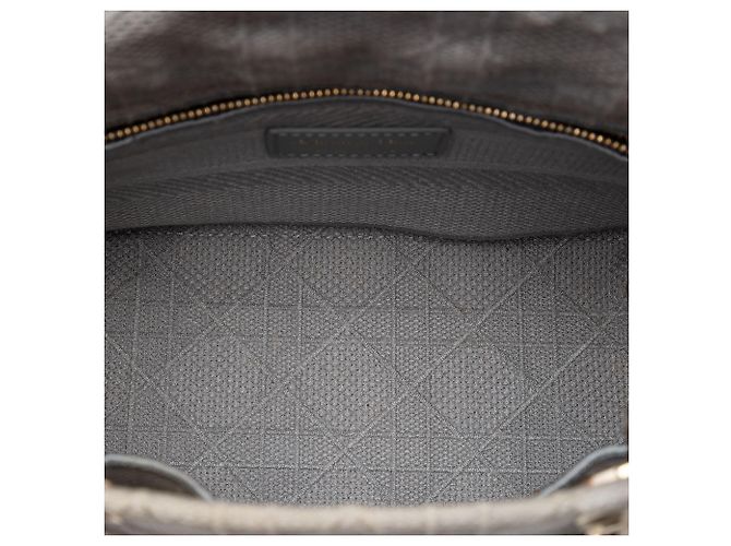 Dior Grau Canvas Cannage Lady D Lite Medium Braun - Ansicht 4