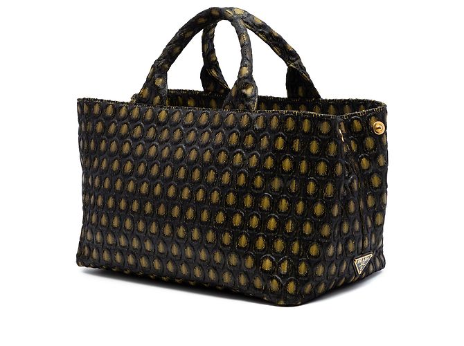 Tote Prada Gold Tessuto Broccato Canapa D'oro - vista 2