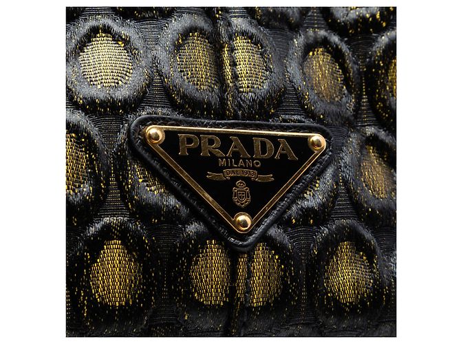 Tote Prada Gold Tessuto Broccato Canapa D'oro - vista 5