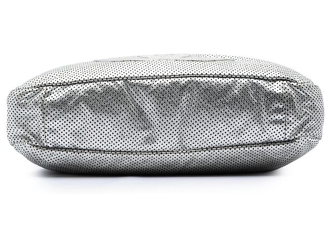 Borsa Chanel Silver Large Metallic Glazed Calfskin Perforated Rodeo Drive Argento - vista 3