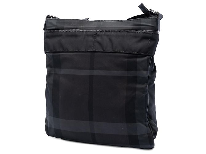 Burberry Gray Smoke Check Nylon Crossbody Marrone Grigio antracite - vista 2