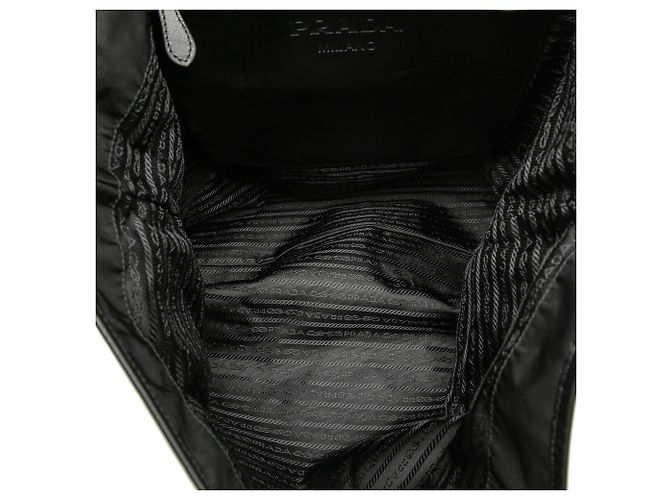 Prada Black Tessuto Skull Tote Schwarz - vista 4