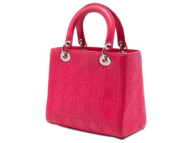 Lady Dior em couro de bezerro Ultra Matte com relevo Cannage rosa, tamanho Medium - vista 2