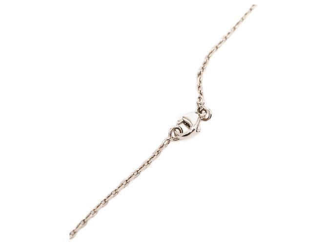 Collana con pendente O Kelly in argento placcato palladio e pelle Swift Hermès - vista 3