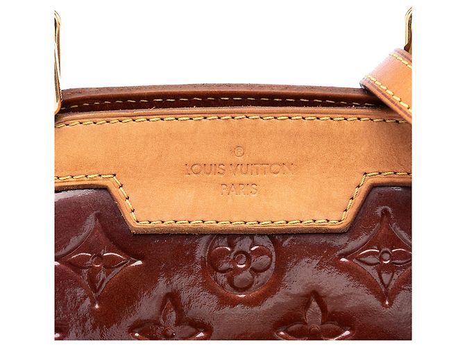 Louis Vuitton Red Monogram Vernis Brea GM Rosso Bordò - vista 5