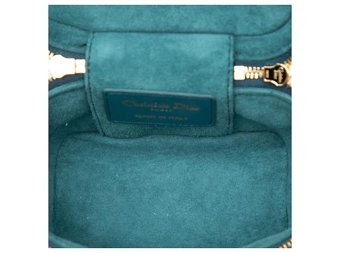 Beauty case Lady Dior in agnello cannage blu Dior - vista 4
