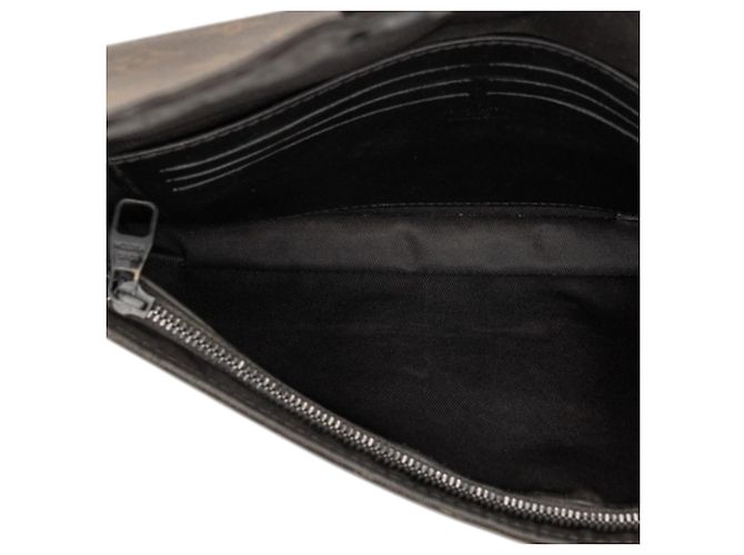 Pochette A4 Louis Vuitton Brown Monogram Macassar S Lock Marrone - vista 4