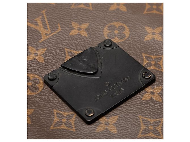 Pochette A4 Louis Vuitton Brown Monogram Macassar S Lock Marrone - vista 6