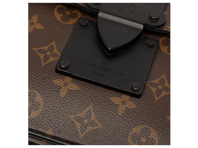 Pochette A4 Louis Vuitton Brown Monogram Macassar S Lock Marrone - vista 7