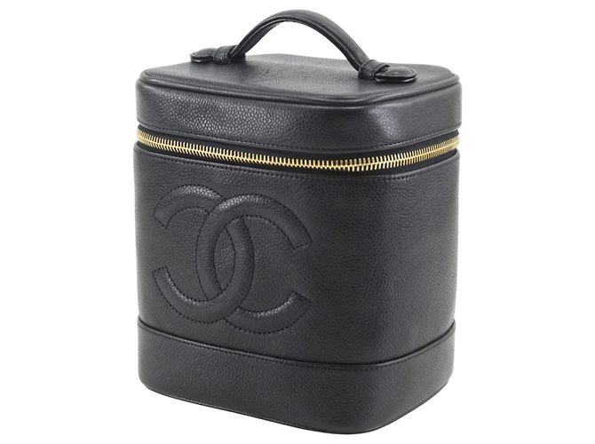 Vanity Beauty Case Chanel Black CC Caviar Nero - vista 2
