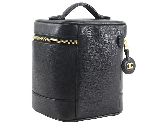 Vanity Beauty Case Chanel Black CC Caviar Nero - vista 3