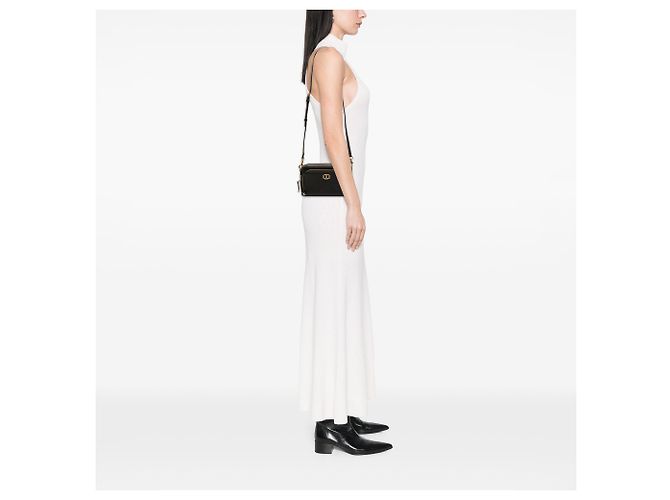 Pochette Caro Double in pelle di vitello martellata nera Dior Nero - vista 6