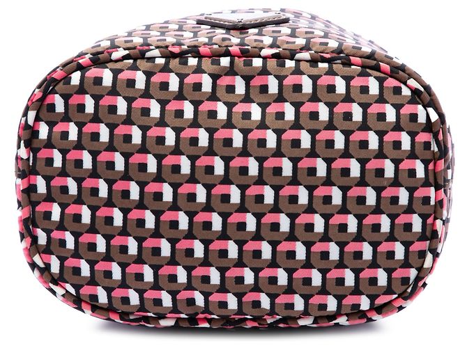 Prada Brown Tessuto Geometric Print Drawstring Pouch - view 3