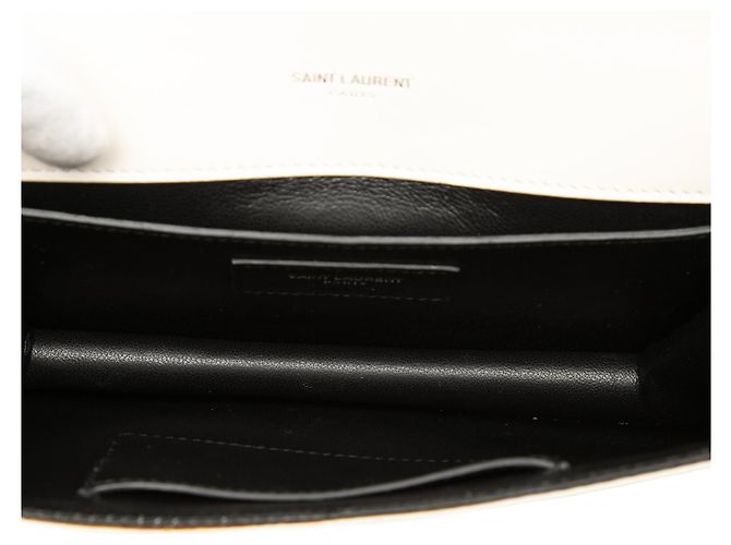 Borsa a tracolla Babylone in piccola pelle bianca Saint Laurent Bianco Crudo - vista 4