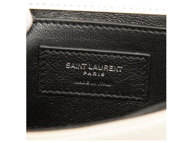 Borsa a tracolla Babylone in piccola pelle bianca Saint Laurent Bianco Crudo - vista 5