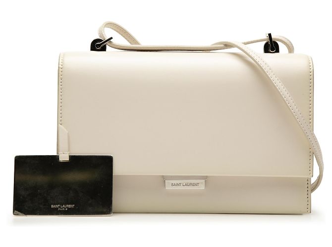 Borsa a tracolla Babylone in piccola pelle bianca Saint Laurent Bianco Crudo - vista 8
