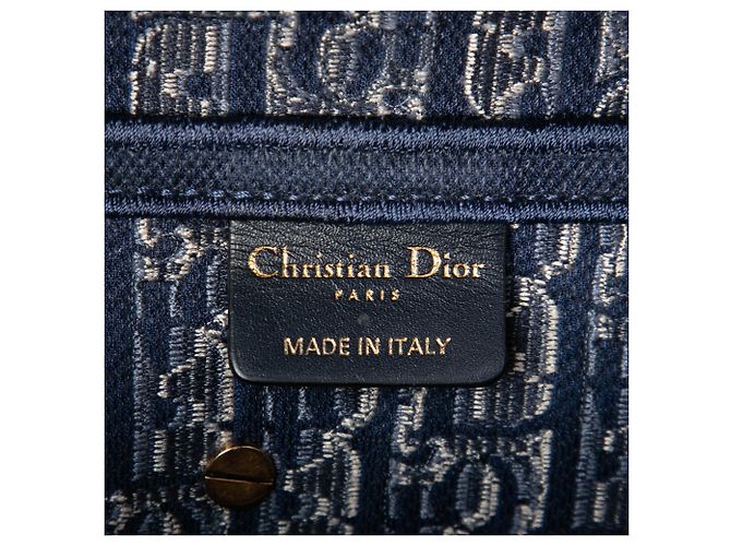 Borsa Saddle in velluto ricamato Blue Oblique di Dior Blu navy - vista 5