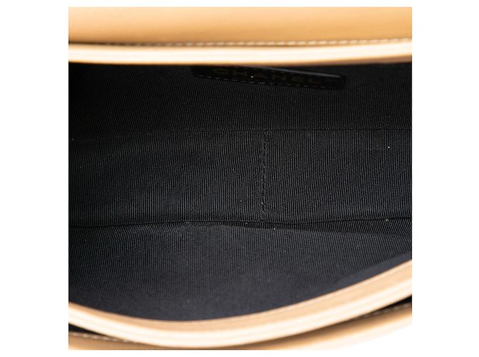 Chanel Beige CC Stitched Camoscio e Pelle di Vitello Single Flap - vista 4