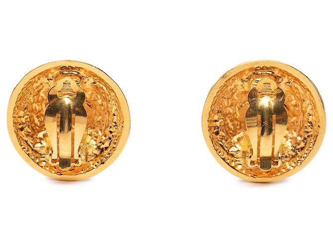 Orecchini Chanel Gold CC placcati oro a clip D'oro - vista 2