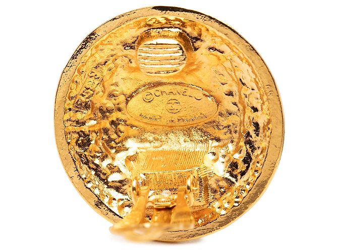 Orecchini Chanel Gold CC placcati oro a clip D'oro - vista 3