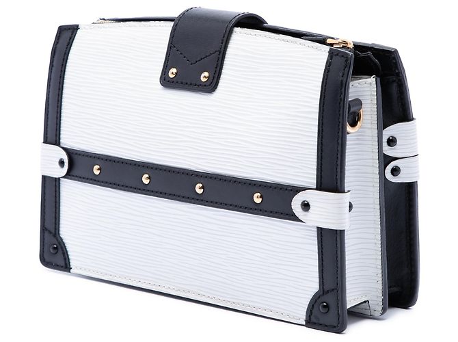 Clutch Louis Vuitton in pelle Epi bianca Bianco - vista 2
