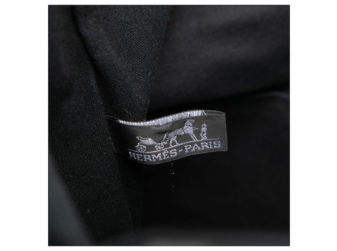 Hermès Black Toile Fourre Tout Cabas Nero - vista 5