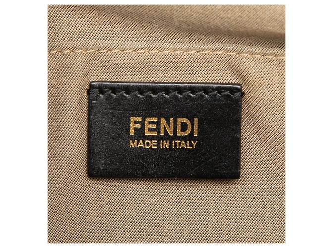 Borsa Fendi Beige Mini Canvas Colorblock Chameleon - vista 5