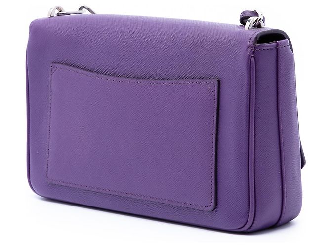 Borsa a tracolla Prada Purple Saffiano Sound Lock Porpora - vista 2