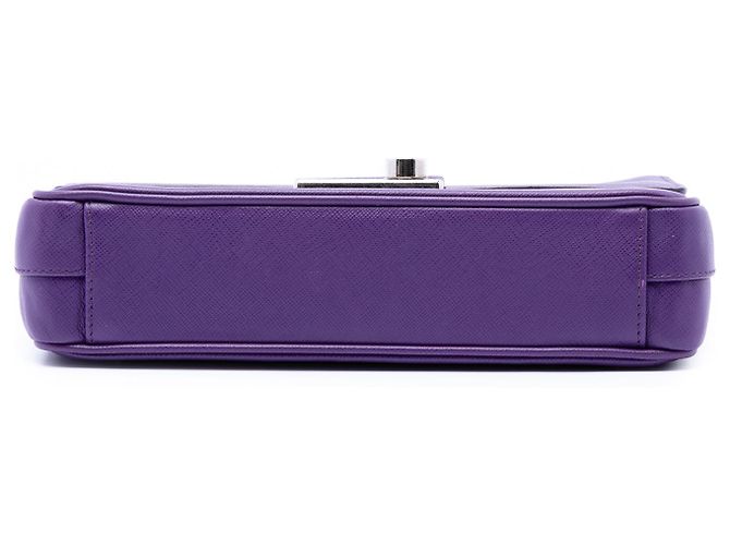 Borsa a tracolla Prada Purple Saffiano Sound Lock Porpora - vista 3