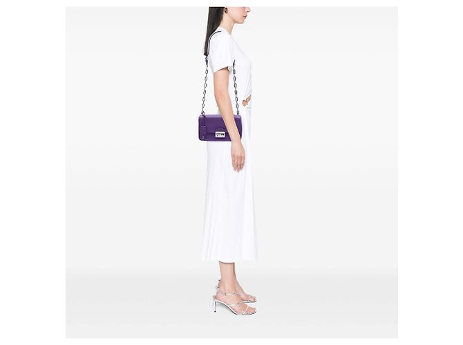 Borsa a tracolla Prada Purple Saffiano Sound Lock Porpora - vista 6