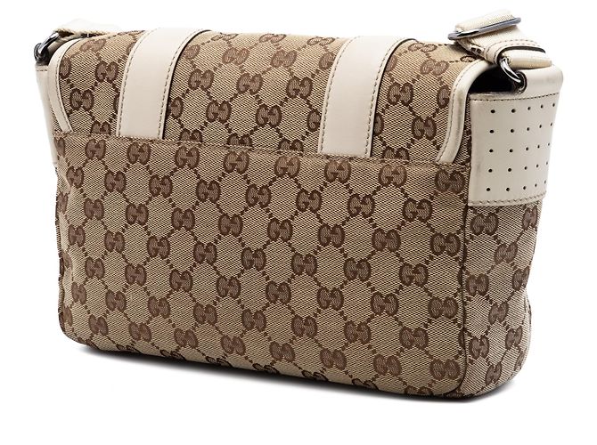 Borsa a tracolla Gucci in tela GG beige - vista 2