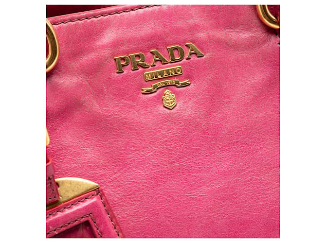 Borsa Prada Pink Vitello Shine Rosa - vista 5