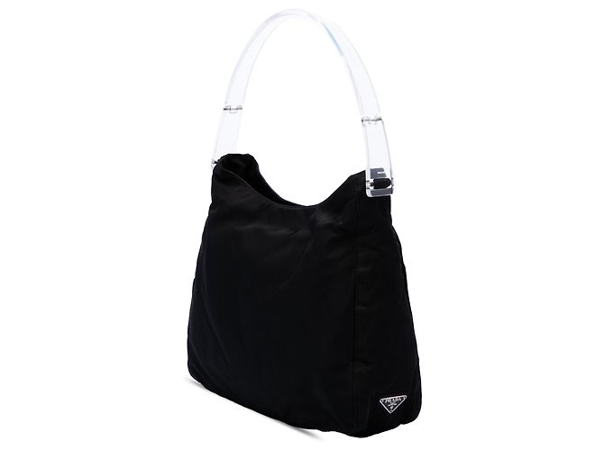 Borsa Prada Black Tessuto con manico in acrilico Nero - vista 2