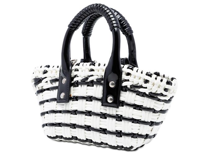Borsa Balenciaga Bistro Basket in ecopelle bianca XXS - vista 2