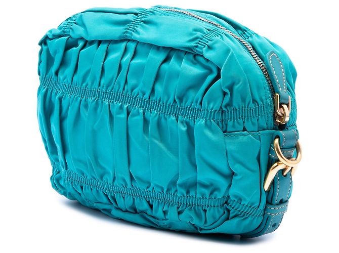 Prada Blue Tessuto Gaufre Umhängetasche Blau - Ansicht 2