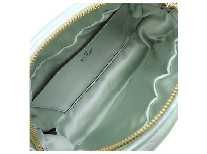 Borsa a tracolla Gucci Green Small GG Marmont Matelasse Iridescent Nappa Verde Verde chiaro - vista 4