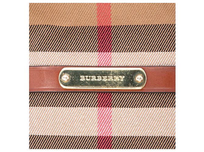 Borsa Burberry Brown Medium House Check Canvas Bridle Orchard Marrone Marrone chiaro - vista 5